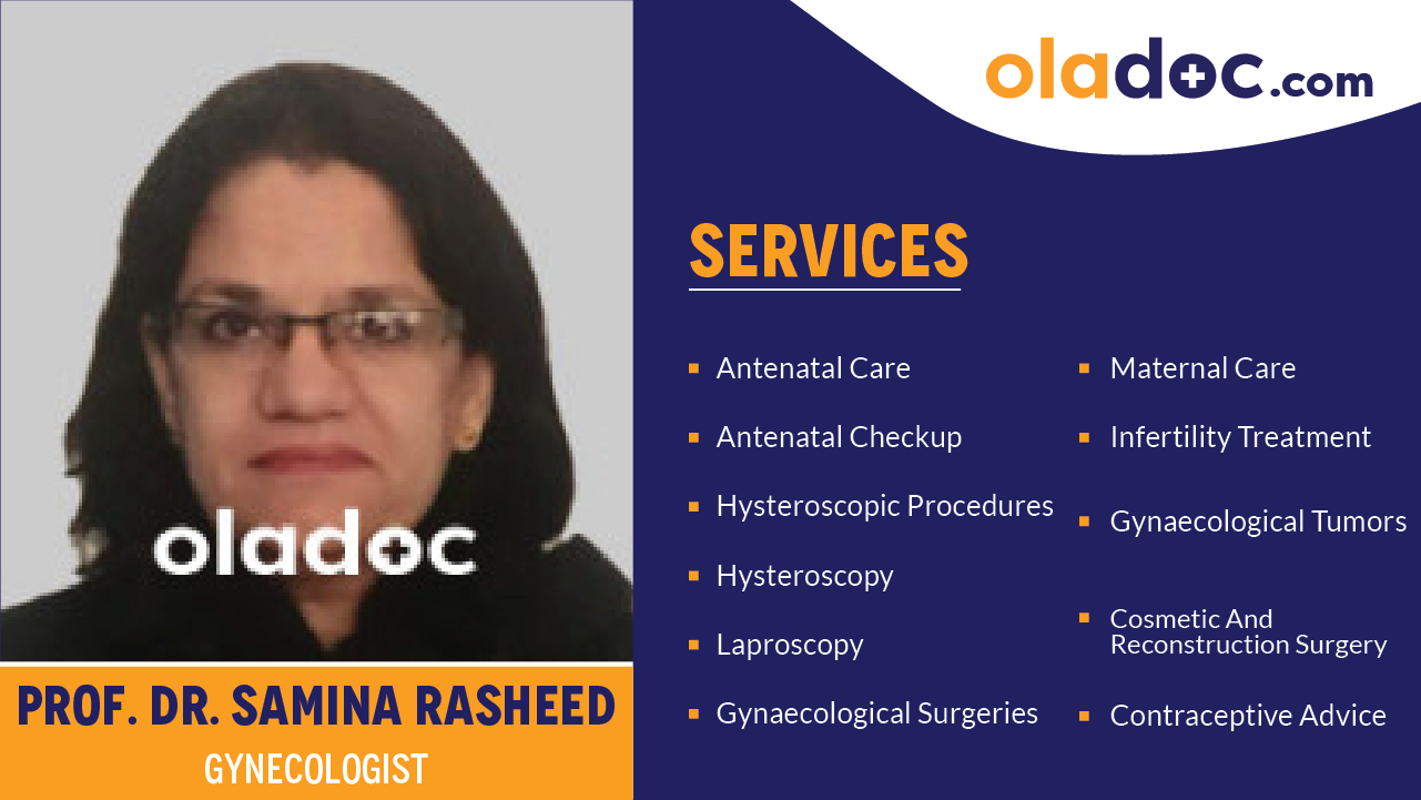 Services provided by Dr. Samina Rasheed